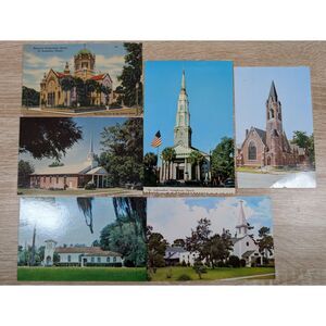 Vintage Church Postcard Lot Florida St Augustine Presbyterian Chapel 7pc